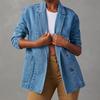Fashion Casual Washed Blue Denim Ladies Suit Jacket Women