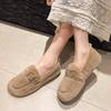 Fashion Women Shoes Autumn Casual Female Sneakers Loafers Fur Slip-on Flats Round Toe Bow-Knot Fall Winter Slip On Moccasin Dress New