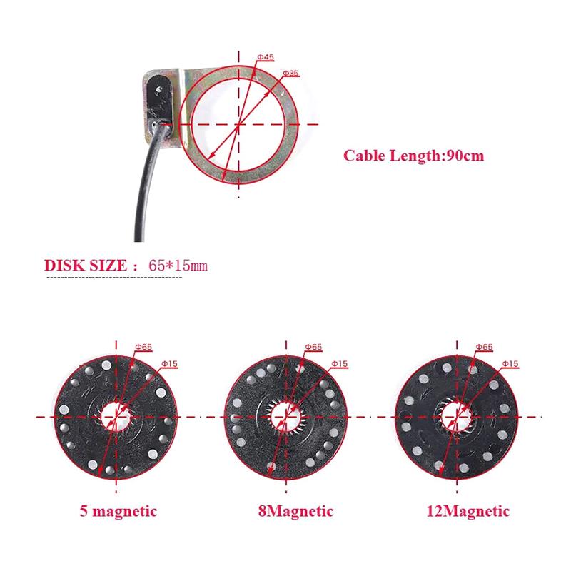 5/8/12 Магнитный датчик скорости Электрический велосипед Power Pedal Assist Assistant Sensor Pas System Электрический велосипед Комплект для велосипеда