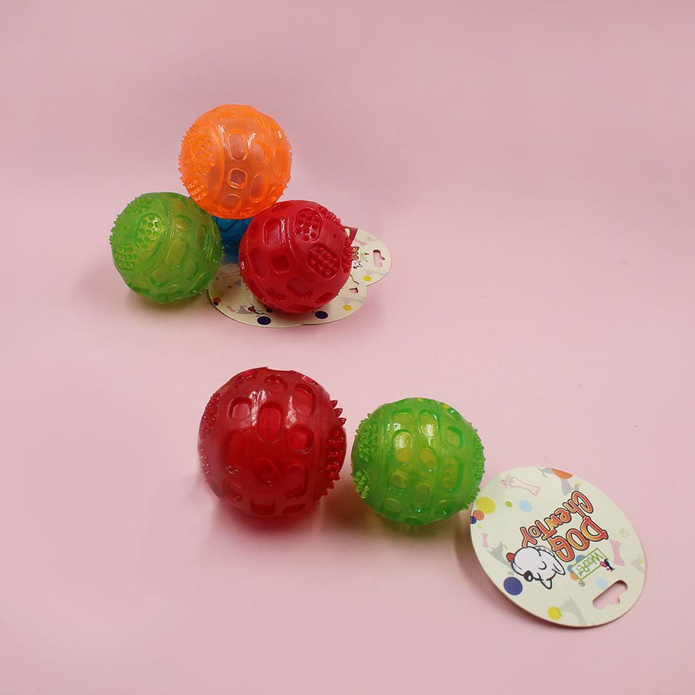 Игрушка для собак из термопластичной резины, устойчивая к укусам: Интерактивный мяч для прорезывания зубов со звуком для чистки зубов