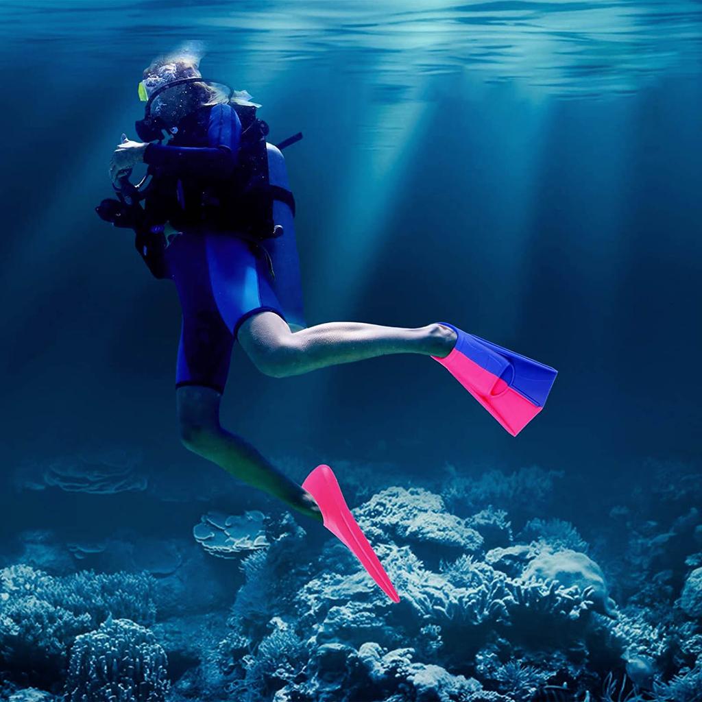 Ласты для плавания Короткие плавающие тренировочные ласты для детей и взрослых, резиновые ласты для бассейна для плавания и дайвинга — 1 пара