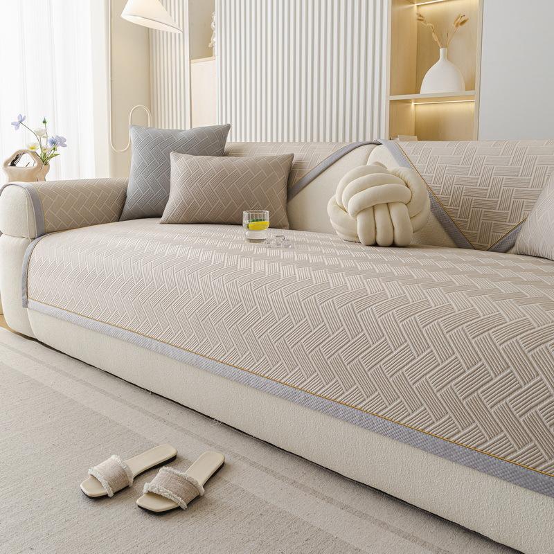 Cool Ice Silk Special-Shaped Sofa Cushion New Fixed Non-Slip Summer Mat Seat Cushion Irregular Sofa Cover