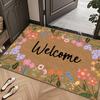 Цветочный Приветственный Коврик для Входной Двери Красочный Дизайн Цветов Домашний Декор для Прихожей Коврик для Ног Грязеотталкивающий Коврик для Пола для Дома