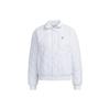 Neo Solid Color Ribbed Stand Collar Single-Breasted Casual Cotton Jacket Women Jacket White IK6010