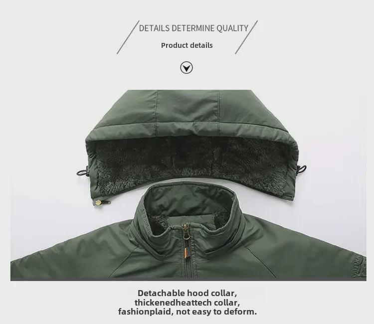 Men's Large Size Waterproof Winter Travel Jacket - Thick, Breathable, Medium-Long, Outdoor, Plus Velvet