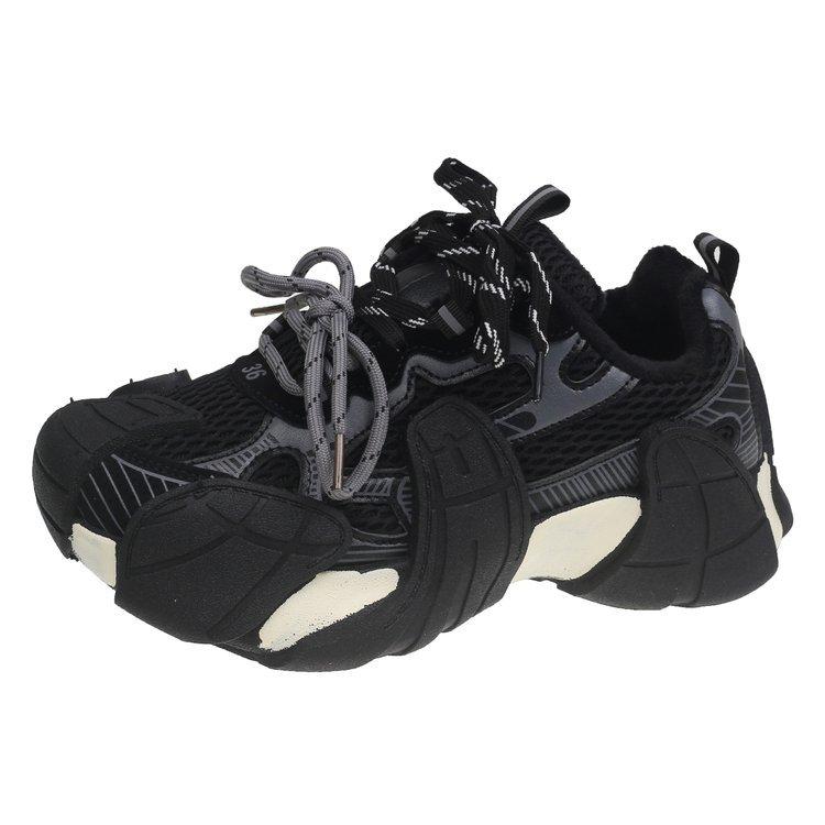 Женские кроссовки «папины» 2025 осень и зима новые популярные черные бархатные темпераментные на толстой подошве увеличивающие рост повседневные спортивные туфли детские