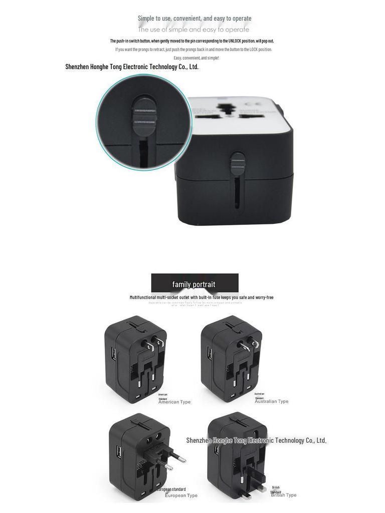 Universal Multifunctional Travel USB Power Adapter Global Conversion Socket