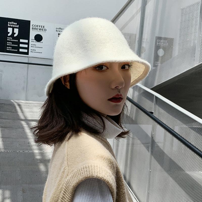 Шапка женская зимняя шерстяная вязаная рыбацкая шапка в японском стиле на осень и зиму в корейском стиле модная универсальная шапка-тазик британская фетровая шляпа