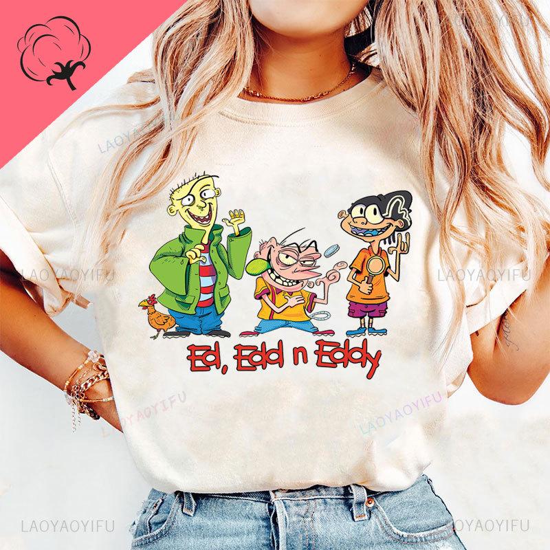 Футболка Ed Edd Eddy Телешоу Новинка Мультяшная Kawaii Милая Повседневная Смешная С Комическим Принтом Одежда Y2k Графические Футболки Хлопок Унисекс Топ