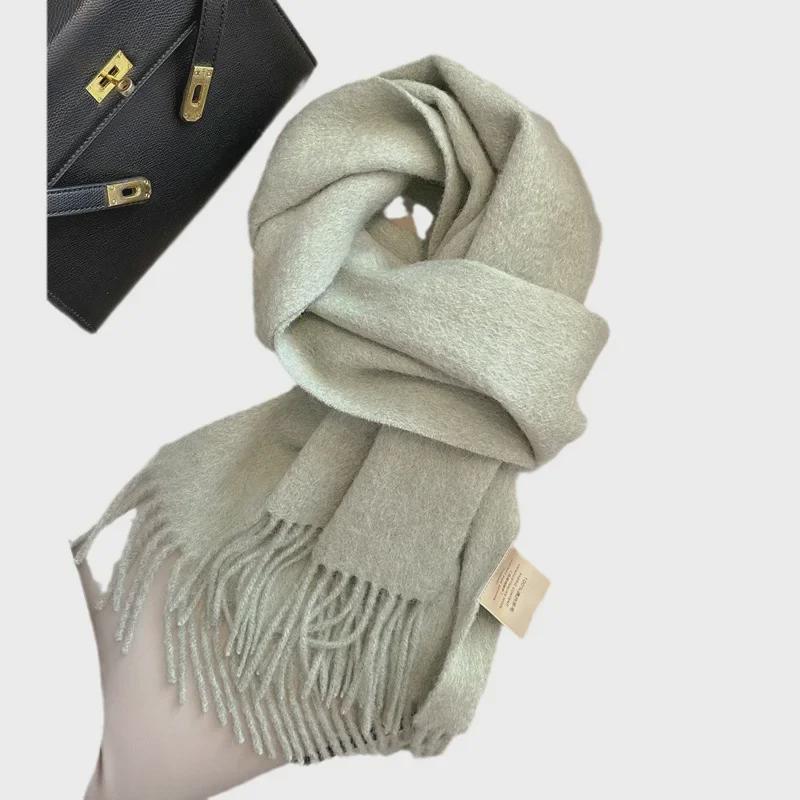 Роскошный шерстяной шарф для женщин: Элегантная осенне-зимняя шаль на шею, идеально подходит для пар, согревает родителей