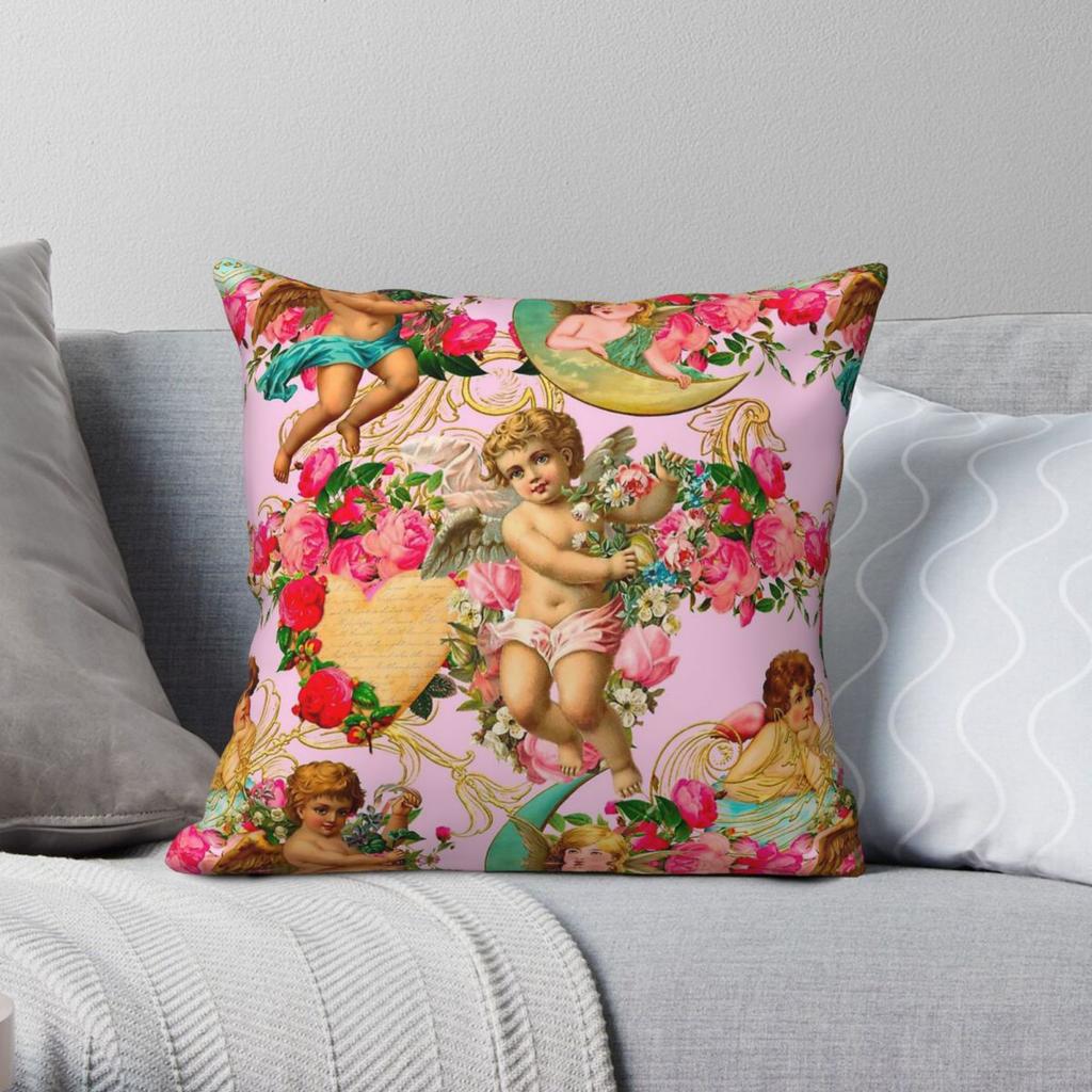 Angles Ornate Baroque Motifs Square Pillowcase Polyester Linen Velvet Pattern Decorative Pillow Case Sofa Seater Cushion Cover