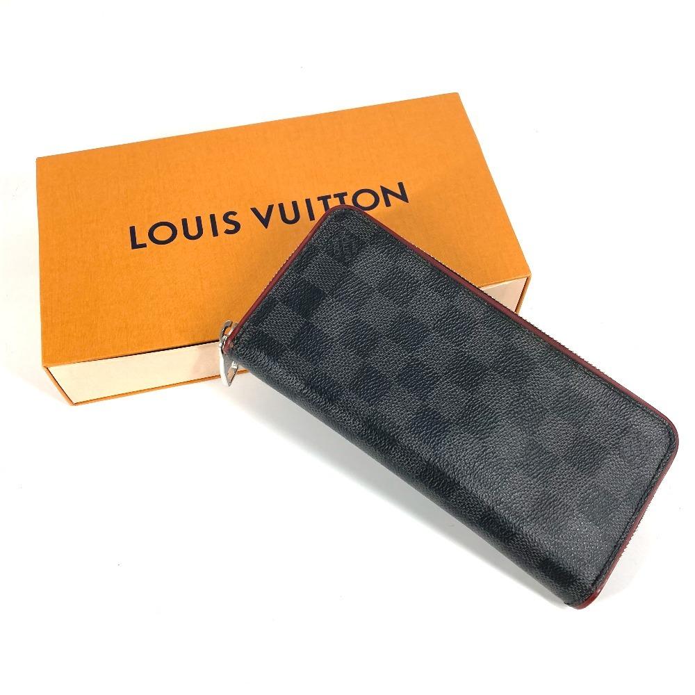 Louis Vuitton N63304 Кошелек Zippy Damier Graphite Кошелек на молнии Черный/Красный