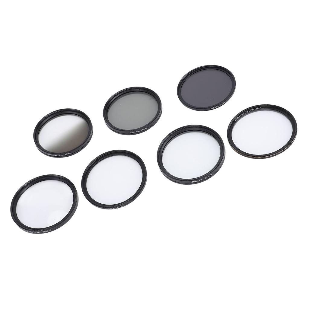 Camera Lens Filter Kit UV CPL ND8 Soft White Graduated Grey 10X Macro 6 Points Star Filter Set for
