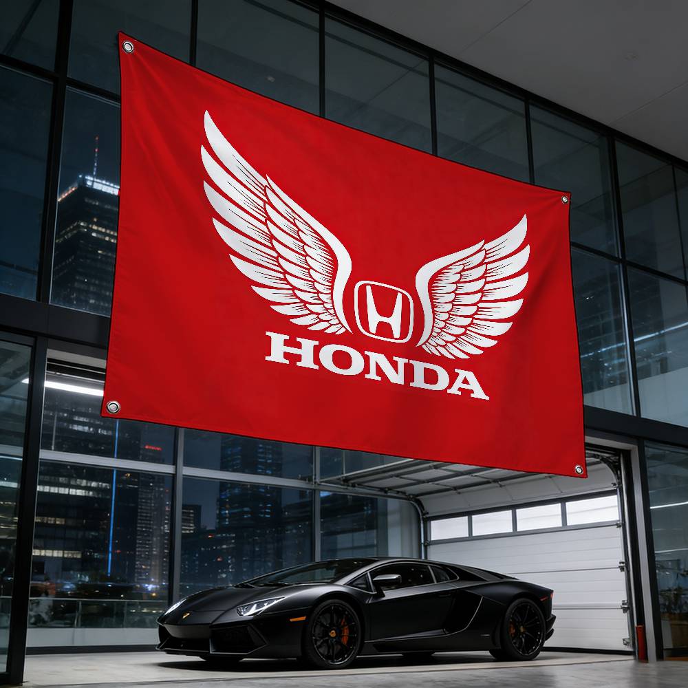 Мотоцикл Для HONDA Флаг 120 г Матовый полиэстер Сублимационная печать Прочный флаг для подвешивания Для домашнего декора Мероприятие Подарок на выпускной