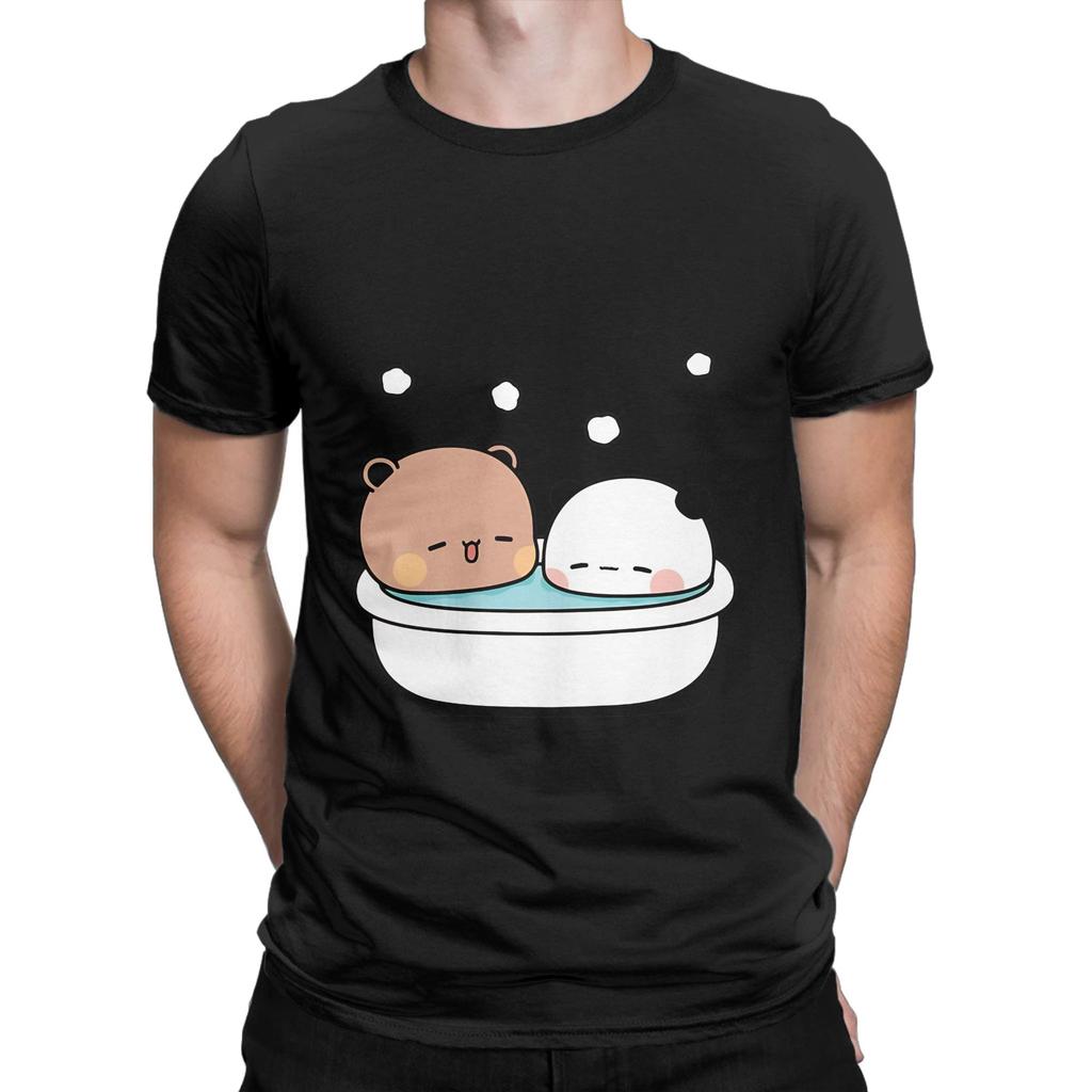 Bear And Panda Bubu Dudu Shower Funny 100 Cotton Tshirt Bubu Dudu Tops Tees For Unisex