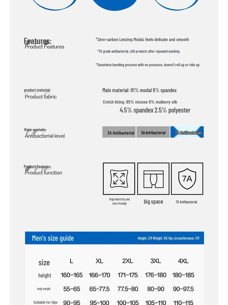 Skechers Мужские антибактериальные модальные трусы-боксеры 7A