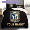 Custom Name KKS Lech Poznan2 Pattern Bedding Quilt Set  Home Decoration  Gift (1 * duvet cover + 2 * pillowcase  without core)