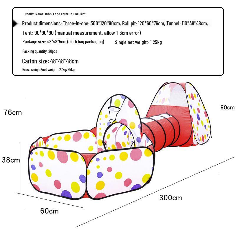 Popular Foldable Children's Tent & Tunnel Playhouse with Basketball and Ocean Ball Pit