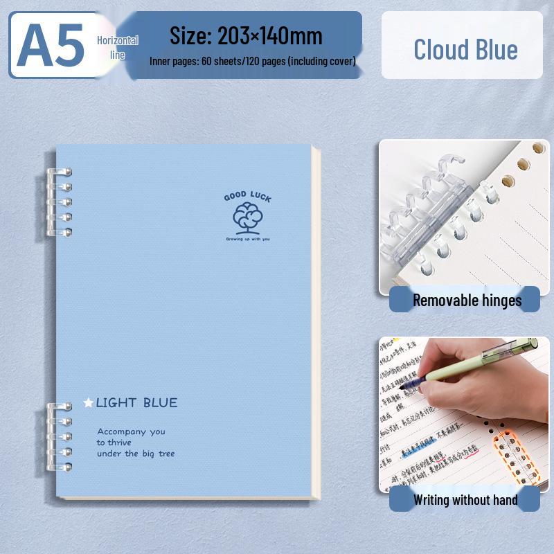 Simple Green & Blue Thickened Loose-leaf Paper Refill - B5 & A5 Ruled for High School