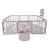 Baby Playpen Big Size Playground with 100 Balls for Kids, Grey:pearl/grey/transparent/powder Pink