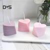 3D Сердце свечи Форма Силиконовая форма Сердце любви с прозрачной текстурой День святого Валентина эпоксидная смола художественные поделки для шоколадного торта мыло свечи изготовление