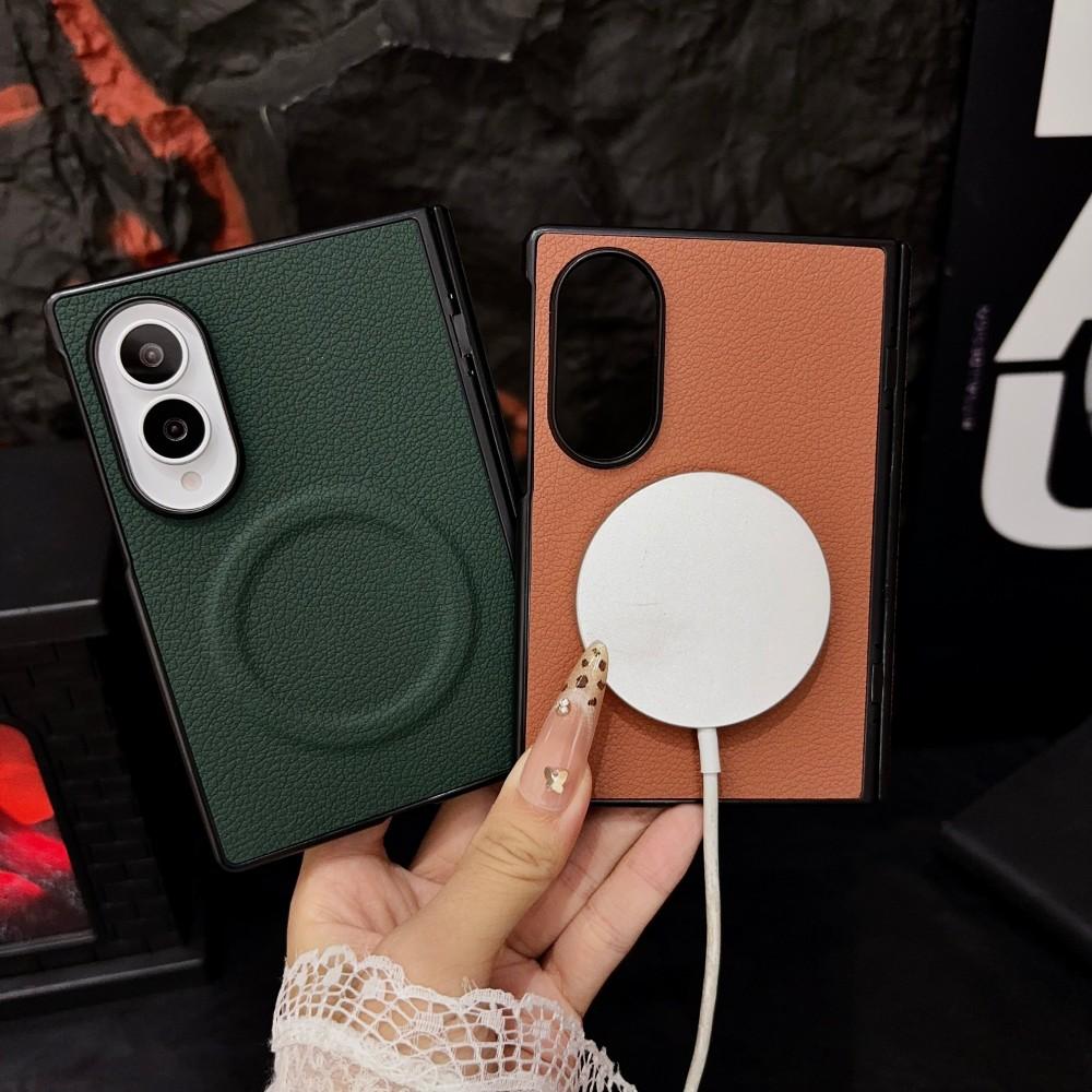 Для Samsung Galaxy Z Fold 8 Чехол Роскошный ПУ Магнитный Беспроводная Зарядка Защитный Задний Чехол-Крышка Для Z Fold 8 Ультра Чехол для Телефона