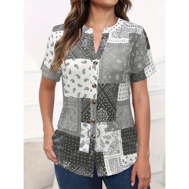 JKASHDK Женские модные повседневные летние весенние блузки и рубашки с v-образным вырезом с короткими рукавами