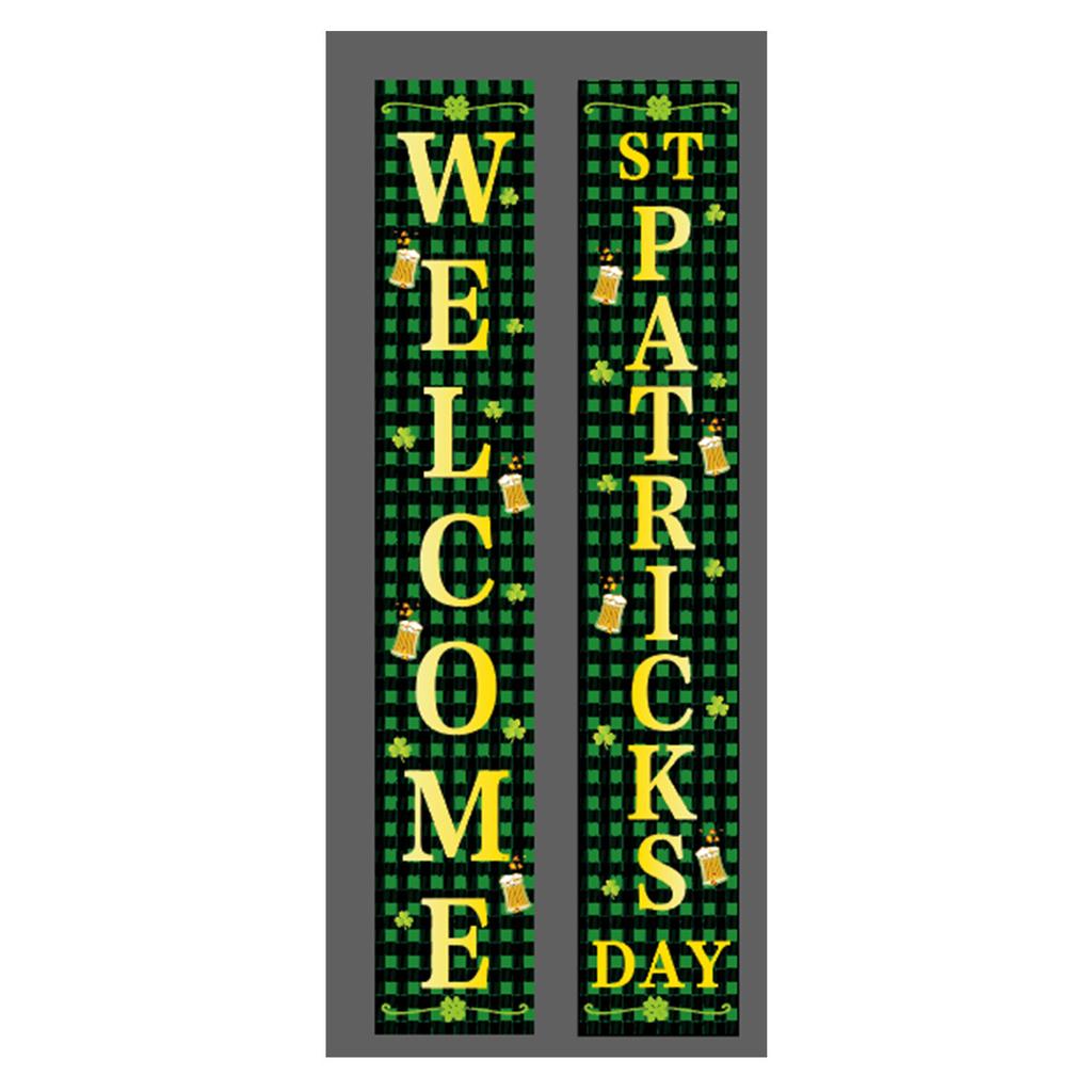 St. Patrick'S Day Family Party Door Frame Decoration Couplet Polyester Cloth Flag Poster Customization