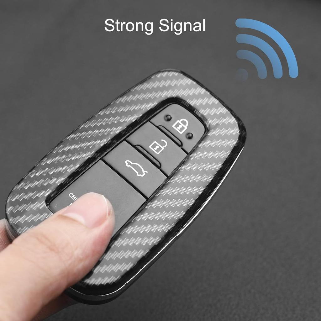 For Toyota Key Fob Cover, ABS carbon fiber pattern Key Fob Case Fit for 2017-2021 2022 2023 Toyota Corolla Camry RAV4 Highlander 4Runner Prius CH-R