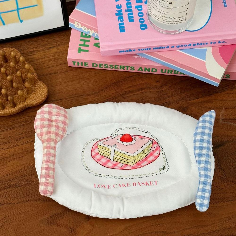 Cute Cotton Coaster Cartoon Cake Pattern Insulation Pad Hand Made Placemats Kitchen Accessories
