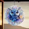 Colorful Owl and Floral Metal Wind Chime for Outdoor Garden Decor with 360 Rotating Hook Durable Patio Yard Porch Ornament No Electricity Needed