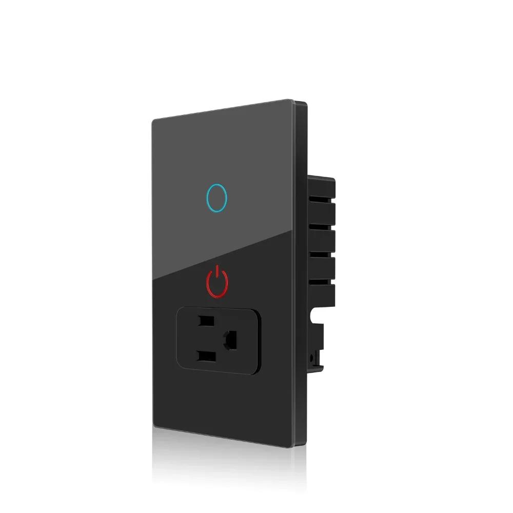 Melery Розетка с вилкой США Wi-Fi Smart Tuya Выключатель света Мексиканская розетка Сенсорная интеллектуальная стеклянная панель Пульт дистанционного управления от Alexa Google Home