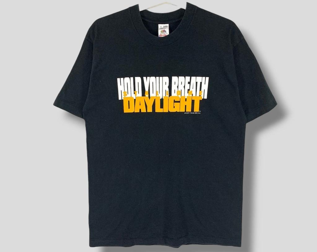 Vintage 90s Daylight hold your breath movie T-Shirt collectible sylvester stallone action thriller film single stitch tee black Medium