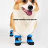 Pack of 4 Reflective Dog Bootie Waterproof AntiSlip Soles Soft Rain Shoes Paw Protectors for Small Breeds Hiking Walking