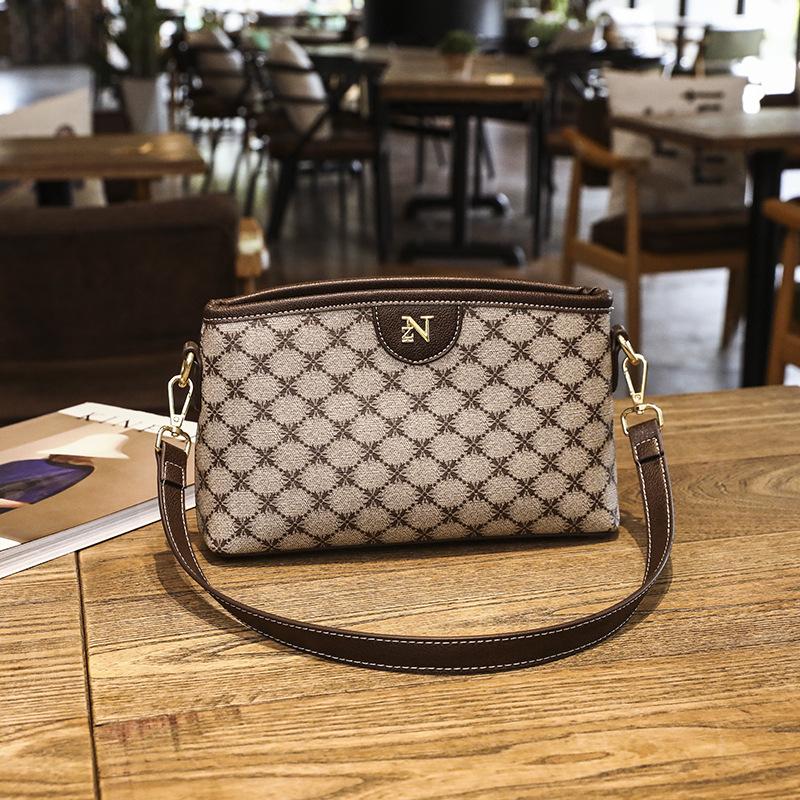 Новая модная ретро сумка через плечо с принтом, женская сумка кроссбоди, модная и универсальная сумка под мышкой, маленькая квадратная сумка