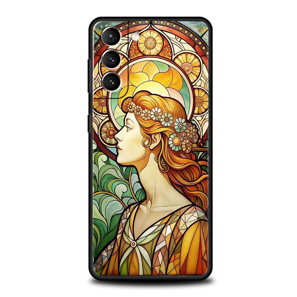 Чехол для телефона Samsung Galaxy S25/S24/S23/S22/S20/S21/FE/Ultra/S10/S10E/S9/Plus/5G Мягкий ТПУ Чехол Арт Постер АЛЬФОНС МУХА Сумки