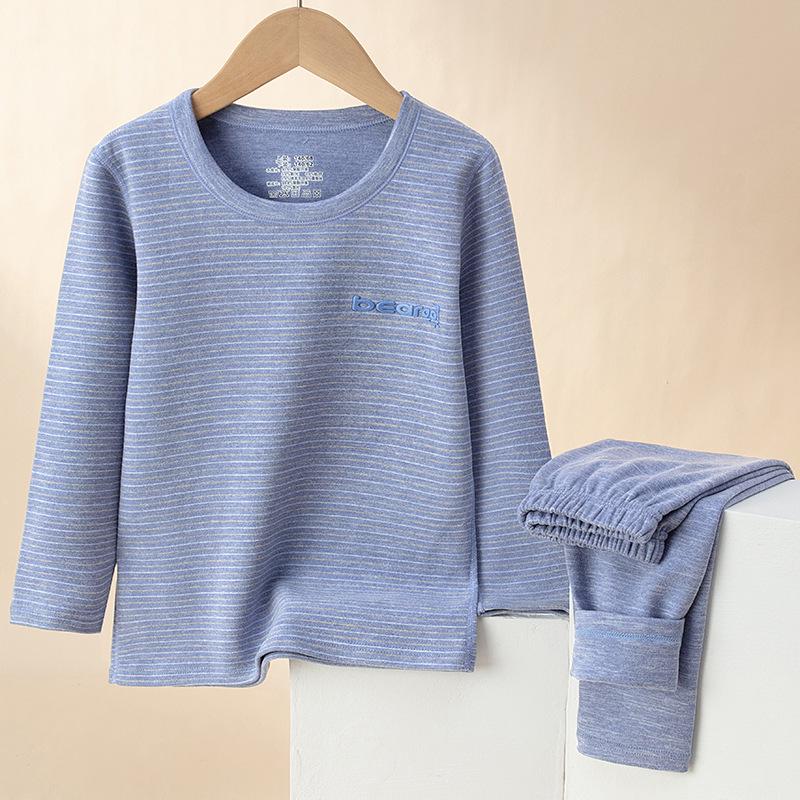 "Children’s Warm Plush Autumn Pajama and Thermal Underwear Set for Students and Teens"