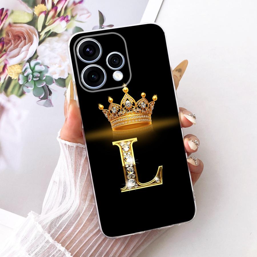 For Oppo Reno15 15F Phone Case Crown Letter Pattern Soft Silicone Proective Case for OPPO Reno 15 Reno15 F CPH2801 Bumber Shells