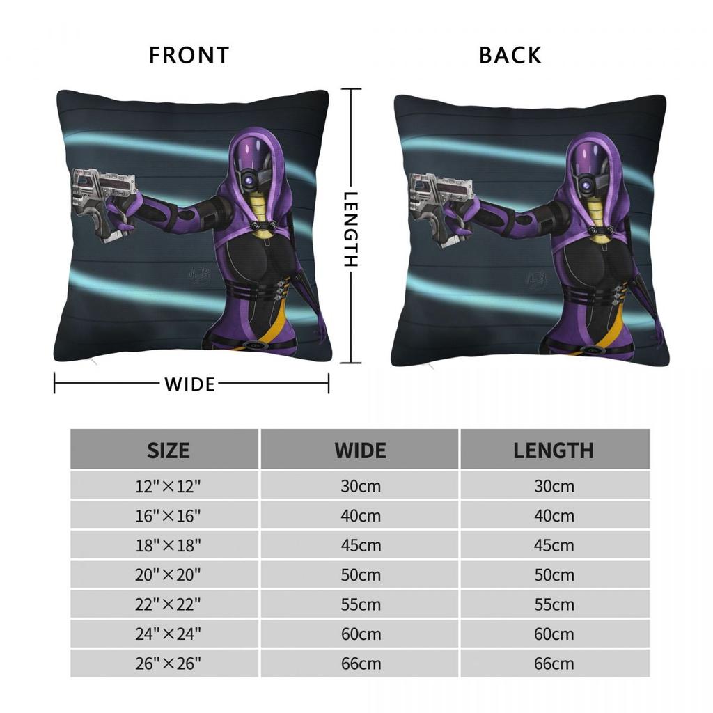 Mass Effect Tali'Zorah Square Pillowcase Polyester Linen Velvet Creative Zip Decor Pillow Case Sofa Cushion Cover