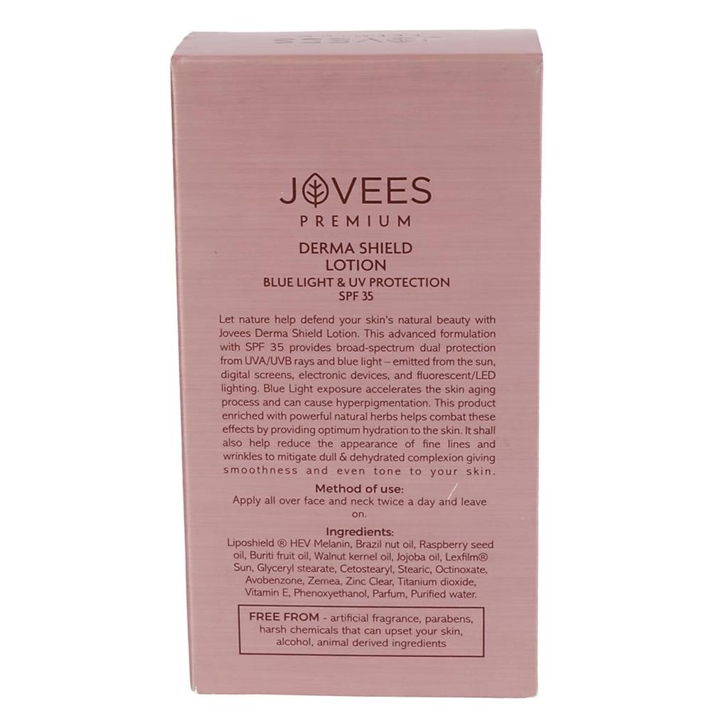 Jovees Премиальный лосьон Derma Shield SPF 35 | Широкий спектр защиты от синего света и УФ-излучения | Легкий увлажняющий дневной крем для лица 50 мл
