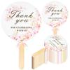 10 Pcs Wedding Hand Fans For Guests Bulk Decorative Handheld Wedding Favor Fans With Handle Thank You For Celebrating With Us