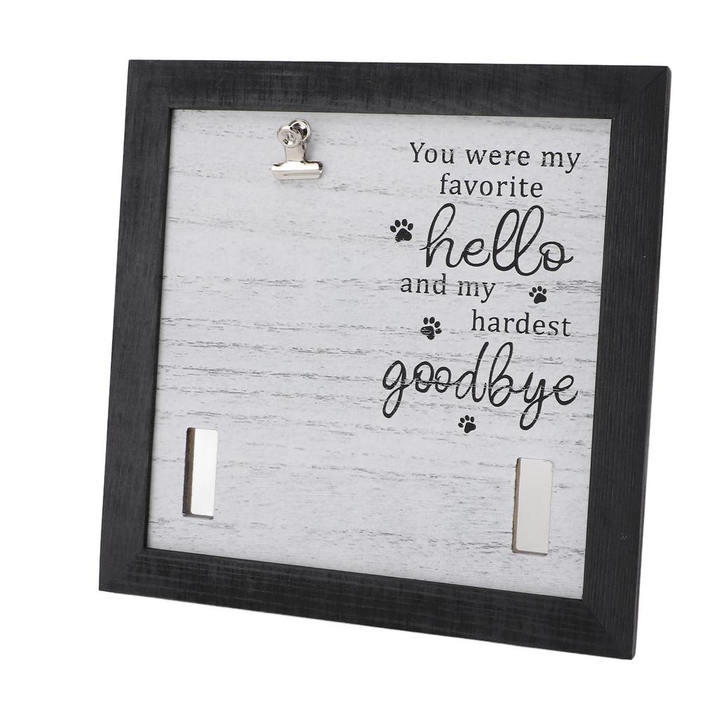 Pet Memorial Picture Frame Wooden Stable Display Dog Cat Collar Keepsake Frame for Tabletop Desk