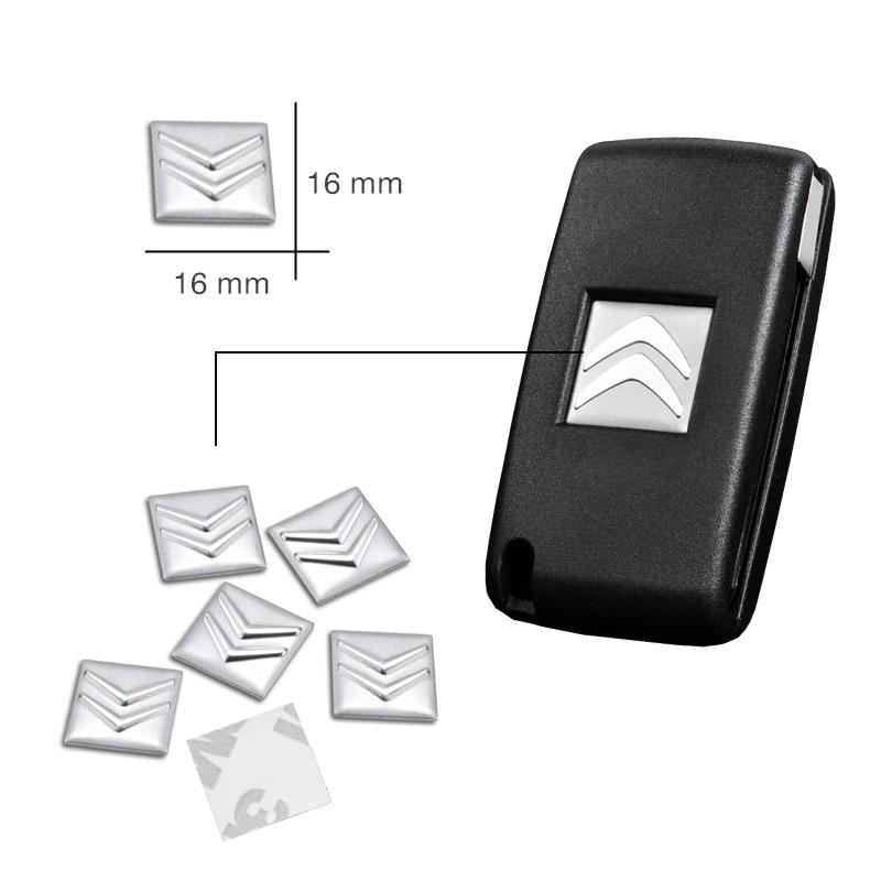 16mm Aluminum Car Emblem Key Sticker Accessories For Citroen C1 DS3 C2 C3 Vts C4 Saxo C4L C5 C6 C8 Xsara C3-XR Picasso Berlingo