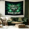 Custom Name New York Jets Printed Tapestry – Wall Hanging for Bedrooms, Dorms, and Home Decor