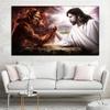Nordic Portrait Jesus Vs Devil Digital Wallpaper Art God Pictures Canvas Paintings For Home Living Room Wall Art Decoration