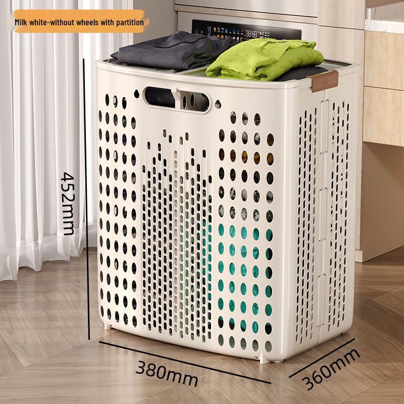 Складная корзина для белья большой вместимости в стиле шкива с перегородкой