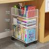 Removable Bookshelf Under Desk Shelf Classroom Floor Book Organizer Desk Side Trolley for Students Storage Bookcase with Wheels