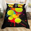Tennis Ball Sports Game Themed Racket Ball Bedding Set Single Twin Double Queen King Cal King Size Bed Linen Set