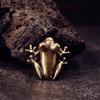 Solid Brass Mini Frog Desktop Ornament Decorative Keychain Lucky Toad Animal Figurine Home Decor