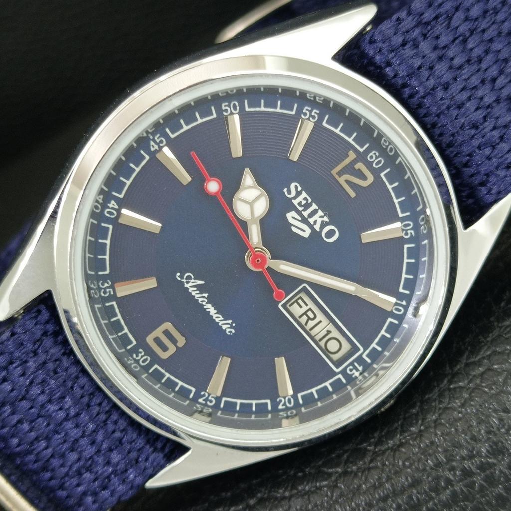 ВИНТАЖНЫЕ АВТОМАТИЧЕСКИЕ SEIKO 5 6309A ВОССТАНОВЛЕННЫЕ ЯПОНСКИЕ МУЖСКИЕ ЧАСЫ С СИННИМ ЦИФЕРБЛАТОМ a444314-1